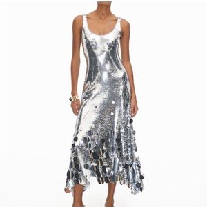 NWT Rabanne H&M sequined shirt dress